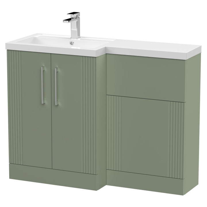 Deco 1100mm Freestanding Bathroom Combination Drawer Vanity Unit – Basin & WC Set