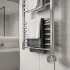 Chrome Cleo Compact Round Thermostatic Electric Heating Element - closeup