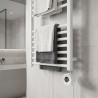 White Cleo Compact Round Thermostatic Electric Heating Element - closeup