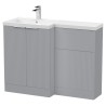 Fluted 1100mm Freestanding Bathroom Combination Drawer Vanity Unit – Basin & WC Set