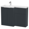 Fluted 1100mm Freestanding Bathroom Combination Drawer Vanity Unit – Basin & WC Set