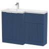 Fluted 1100mm Freestanding Bathroom Combination Drawer Vanity Unit – Basin & WC Set