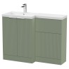 Fluted 1100mm Freestanding Bathroom Combination Drawer Vanity Unit – Basin & WC Set
