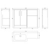 Juno 1100mm Freestanding Bathroom Combination Drawer Vanity Unit – Basin & WC Set
