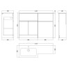 Urban 1100mm Freestanding Bathroom Combination Drawer Vanity Unit – Basin & WC Set