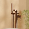 Cyprus Brushed Bronze Freestanding Fluted Single Lever Bath/Shower Mixer & Hand Shower