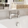 Cyprus Fluted Chrome Twin Lever Deck Mounted Bath Filler Tap - Insitu