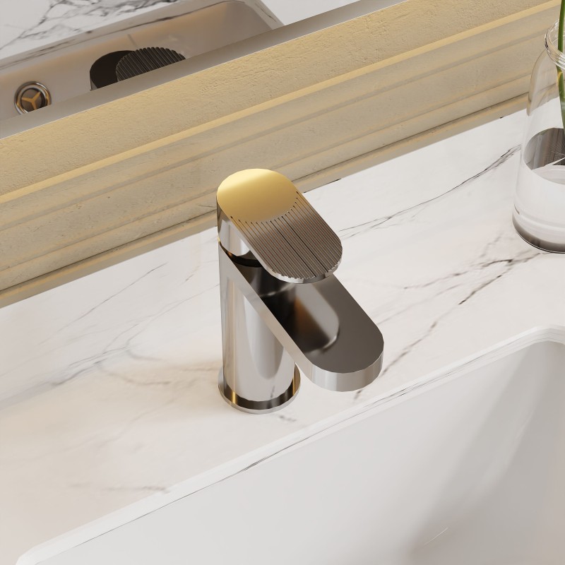 Cyprus Chrome Fluted Mono Basin Mixer Tap & Waste