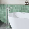 Cyprus Chrome Freestanding Fluted Single Lever Bath/Shower Mixer & Hand Shower