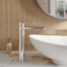 Cyprus Fluted Chrome High-Rise Mono Basin Mixer Tap