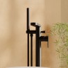 Cyprus Matt Black Freestanding Fluted Single Lever Bath/Shower Mixer & Hand Shower