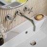 Aztec Chrome Wall Mounted 3 Tap Hole Basin Mixer Tap - Insitu