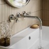 Aztec Chrome Wall Mounted 3 Tap Hole Basin Mixer Tap - Insitu