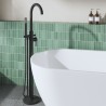 Aztec Matt Black Freestanding Single Lever Bath/Shower Mixer & Hand Shower - Insitu