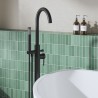 Aztec Matt Black Freestanding Single Lever Bath/Shower Mixer & Hand Shower - Insitu