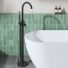 Aztec Matt Black Freestanding Single Lever Bath/Shower Mixer & Hand Shower - Insitu