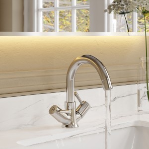 Series 2 Chrome Economy Mono Basin Dual Handle Mixer Tap & Waste