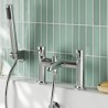 Series 2 Twin Lever Chrome Deck Mounted Bath/Shower Mixer with Hand Shower & Parking Bracket - Insitu