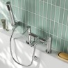 Series 2 Twin Lever Chrome Deck Mounted Bath/Shower Mixer with Hand Shower & Parking Bracket - Insitu