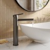 Arvan Matt Black High-Rise Mono Basin Mixer Tap - Insitu