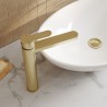 Arvan Brushed Brass High-Rise Mono Basin Mixer Tap - Insitu