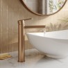 Arvan Brushed Bronze High-Rise Mono Basin Mixer Tap - Insitu