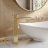 Windon Brushed Brass High-Rise Mono Basin Mixer Tap - Insitu