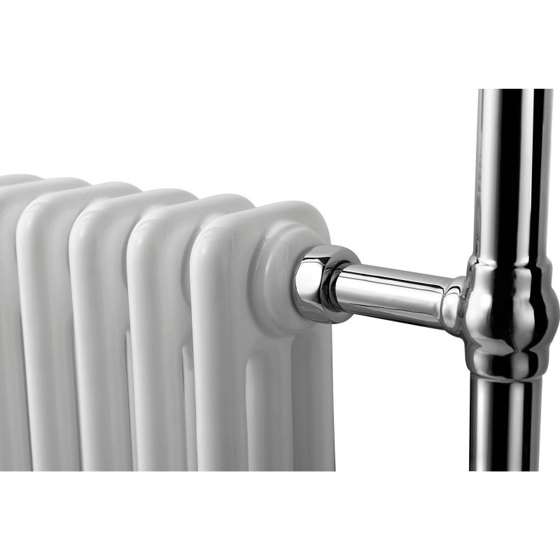 498mm (w) x 940mm (h) Henley Chrome White Traditional Towel Rail Radiator