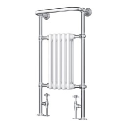 498mm (w) x 940mm (h) Henley Chrome White Traditional Towel Rail Radiator