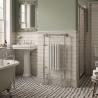 498mm (w) x 940mm (h) Henley Chrome & White Traditional Floor Standing Towel Rail Radiator - closeup
