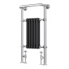 498mm (w) x 940mm (h) Henley Traditional Chrome Black Towel Rail Radiator