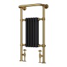 498mm (w) x 940mm (h) Henley Brass Black Traditional Towel Rail Radiator