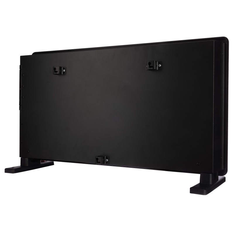 TCP Smart WiFi Black Glass Panel Heater 2000W, Alexa Compatible, Open Window Detector, Wall Mounted & Freestanding