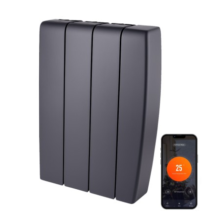 TCP Smart WIFI Black Ceramic Electric Panel Radiators - 700W to 2000W