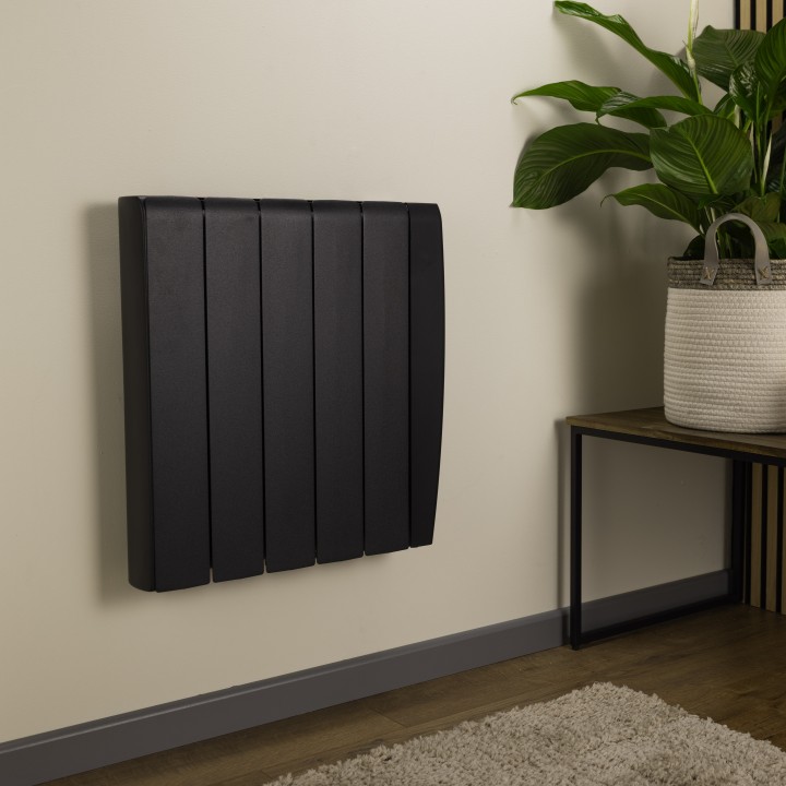 TCP Smart WIFI Black Ceramic Electric Panel Radiators - closeup