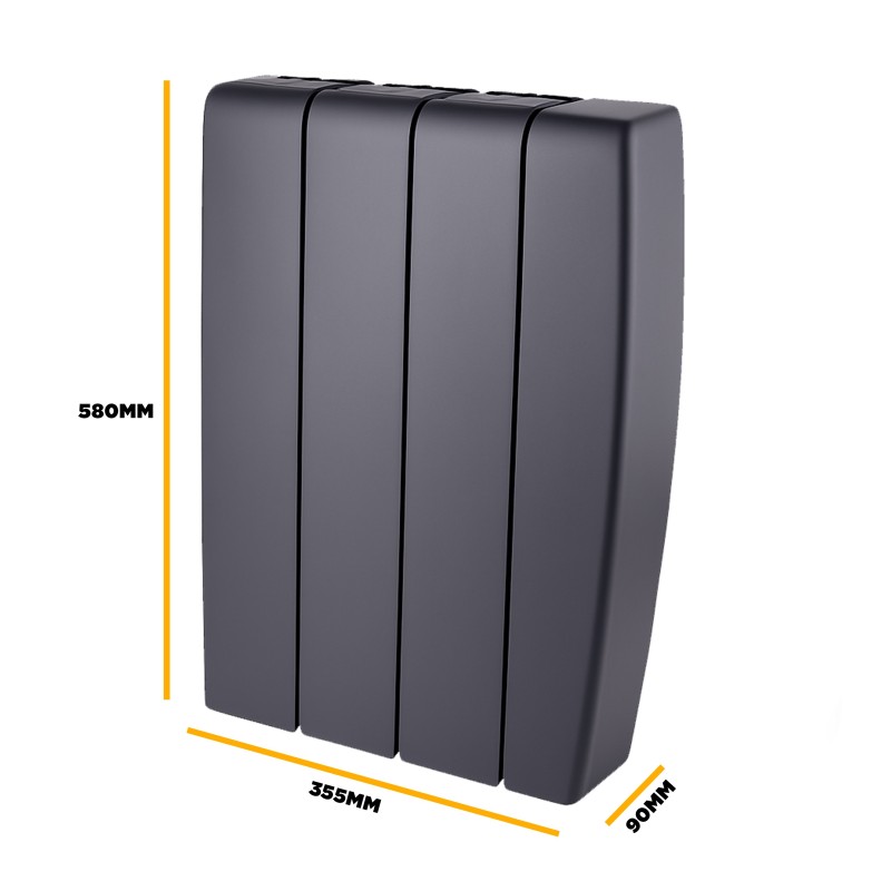 TCP Smart WIFI Black Ceramic Electric Panel Radiators - 700W to 2000W