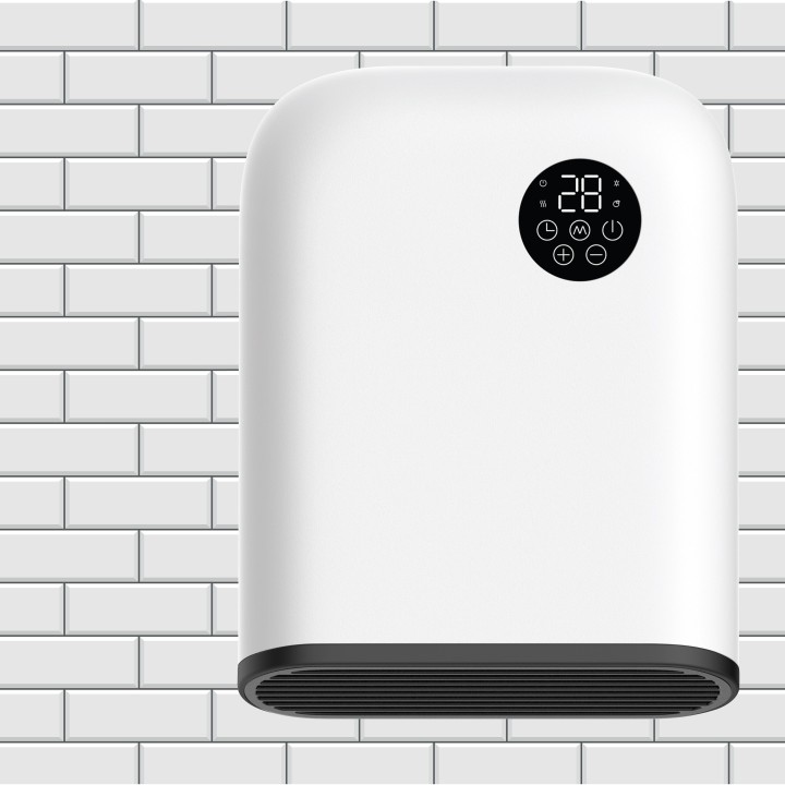 2000W TCP White Vertical Wall Mounted Heater with Energy Monitoring