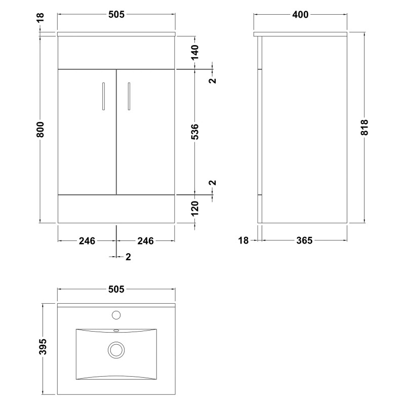 Eden 500mm Freestanding Vanity Units