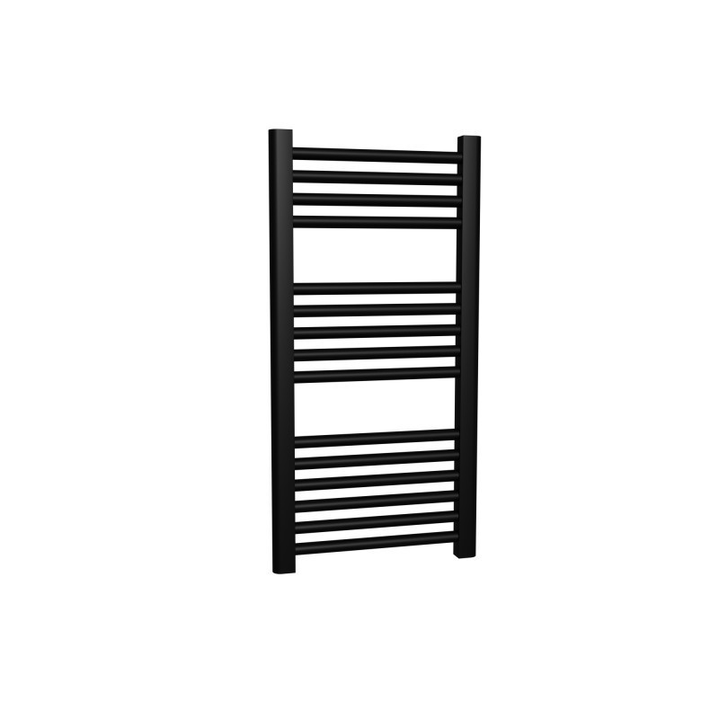 400mm (w) x 800mm (h) Straight Black Towel Rail
