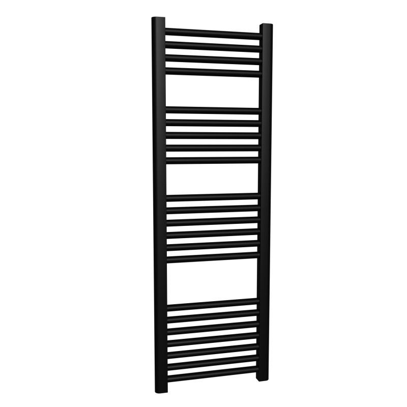 400mm (w) x 1200mm (h) Straight Black Towel Rail