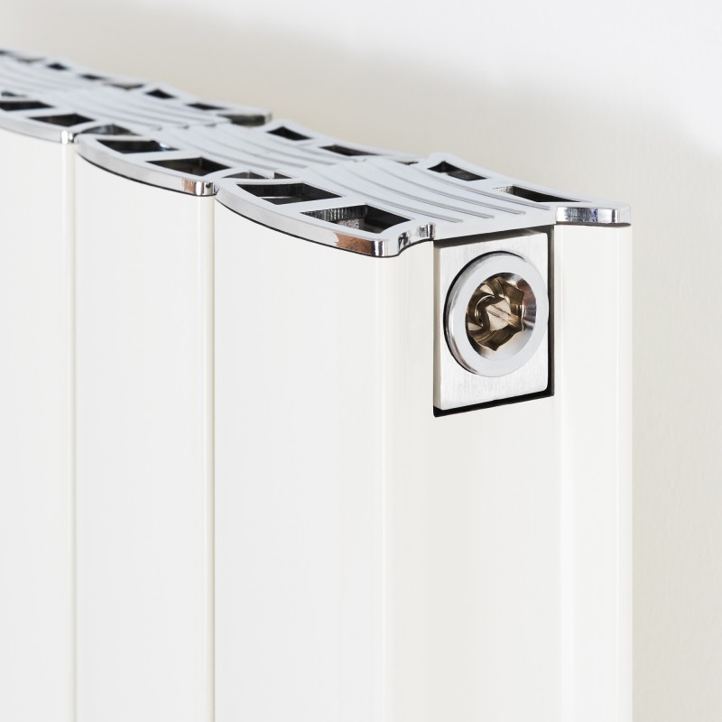 Ultraheat Bombe White Vertical Designer Aluminium Radiators - closeup