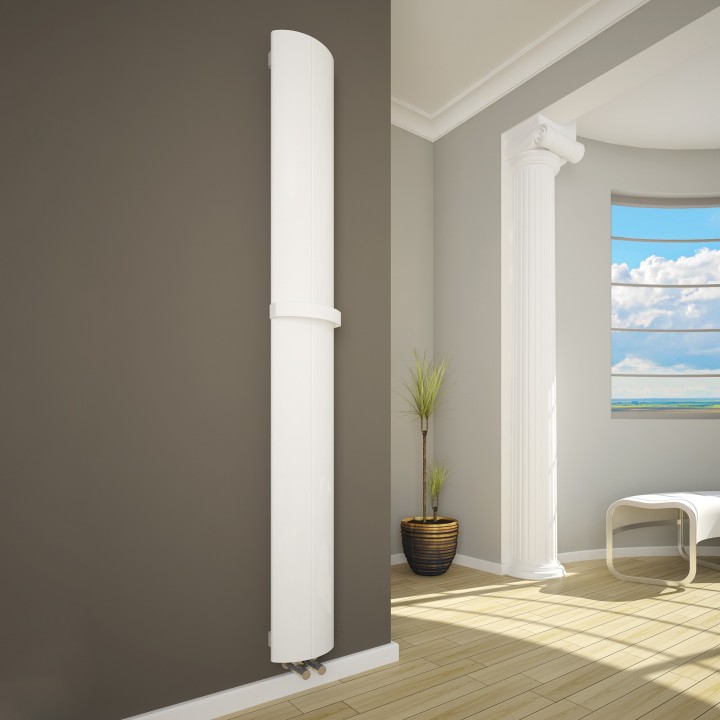 Ultraheat Mira White Vertical Designer Aluminium Radiators -Towel Bar Included (3 Sizes)