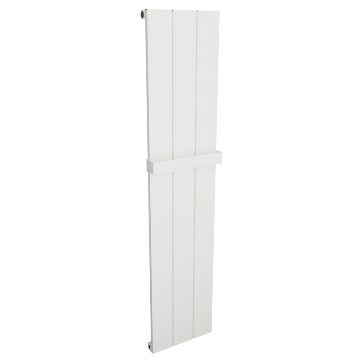 Ultraheat Plateau White Vertical Designer Aluminium Radiators - Towel Bar Included (8 Sizes)