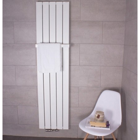 Ultraheat Plateau White Vertical Designer Aluminium Radiators - Towel Bar Included (8 Sizes)