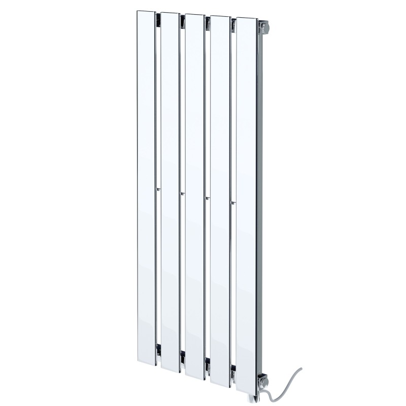 Corwen Chrome Flat Panel Electrical Vertical Radiators
