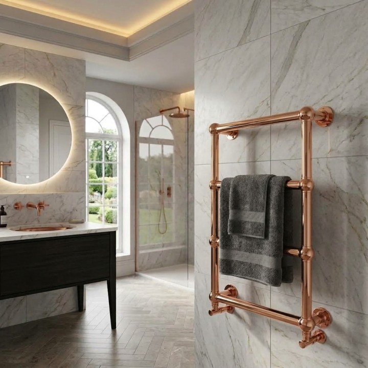 500mm (w) x 750mm (h) Harley Polished Copper Insitu