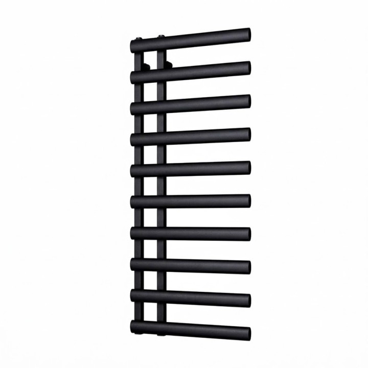 500mm (w) x 1140mm (h) Velox Matt Black Designer Towel Rail
