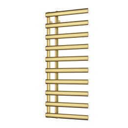 500mm (w) x 1140mm (h) Velox Brushed Brass Designer Towel Rail