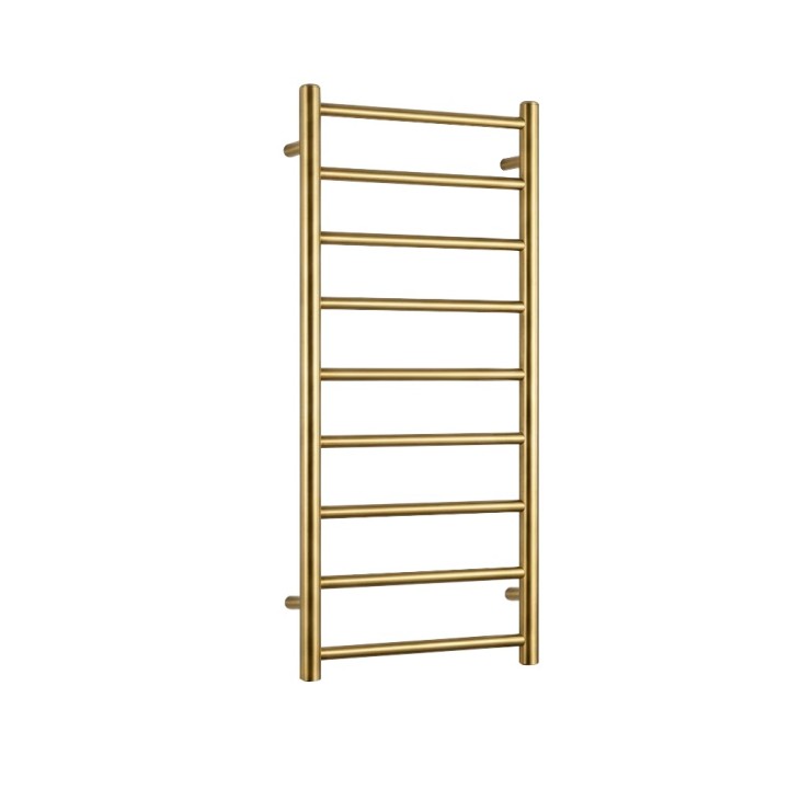 500mm (w) x 1200mm (h) Aqua Brushed Brass Designer Towel Rail
