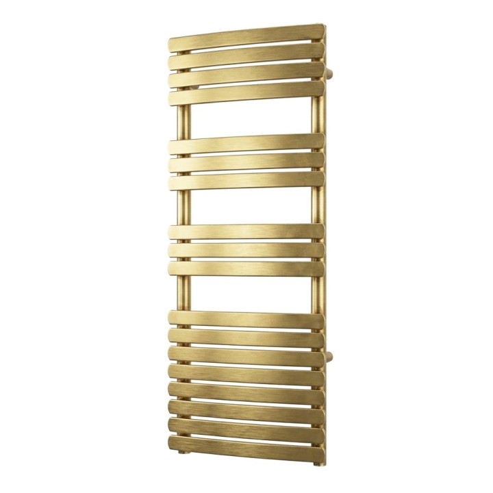 500mm (w) x 1200mm (h) Castell Brushed Brass Designer Towel Rail